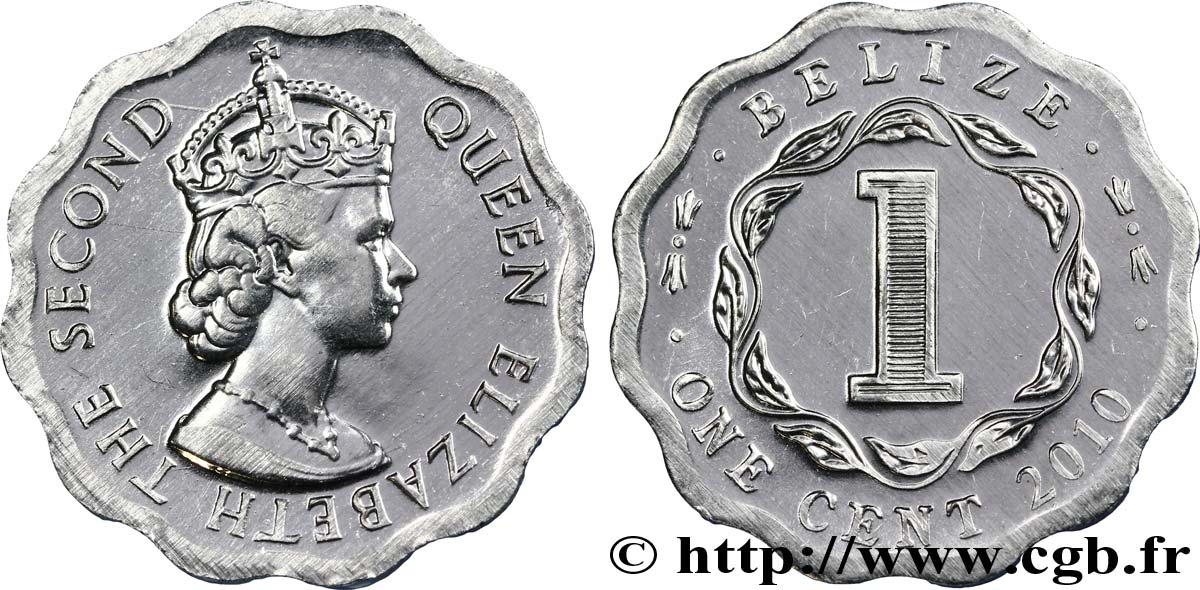 BELIZE 1 Cent reine Elizabeth II 2010  SPL 