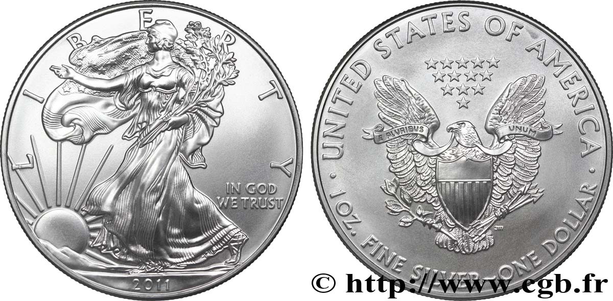 UNITED STATES OF AMERICA 1 Dollar type Liberty Silver Eagle 2011 West Point MS 