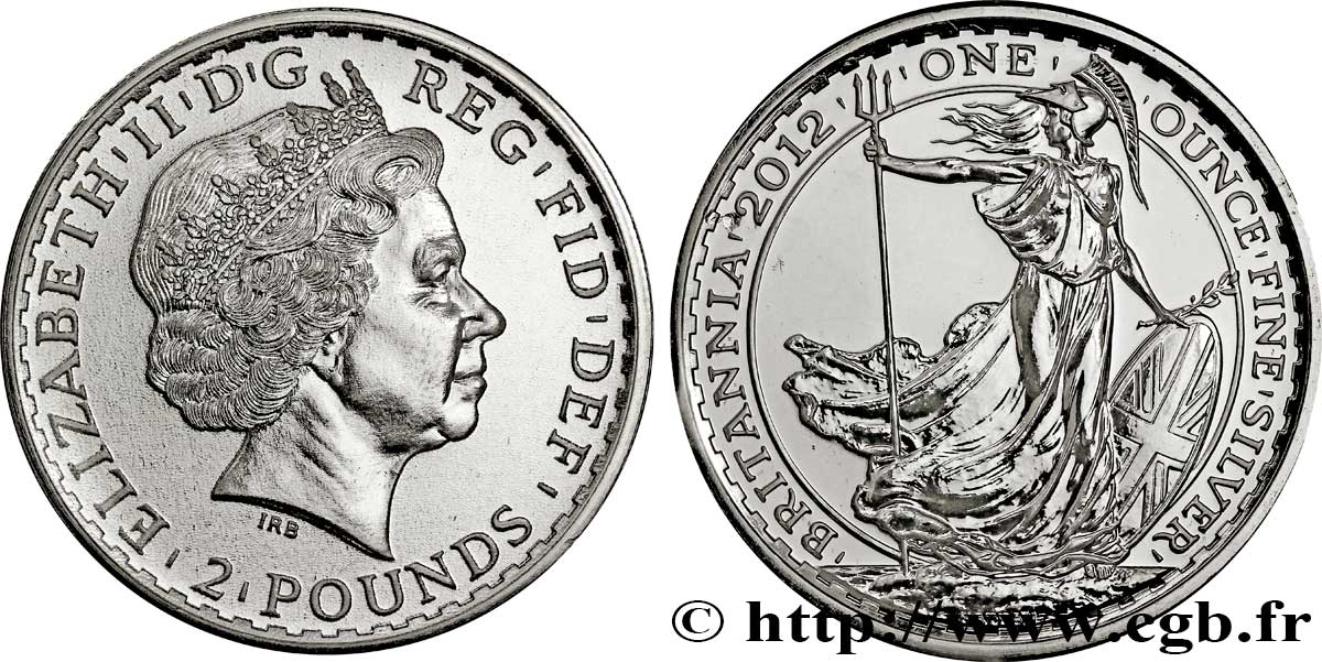 REGNO UNITO 2 Pounds (Livres) Elisabeth II / Britannia 2012  FDC 