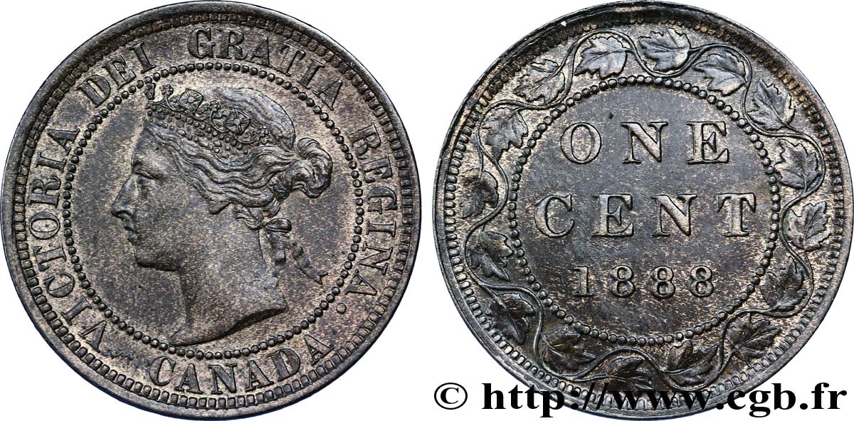 CANADá
 1 Cent Victoria 1888  EBC 