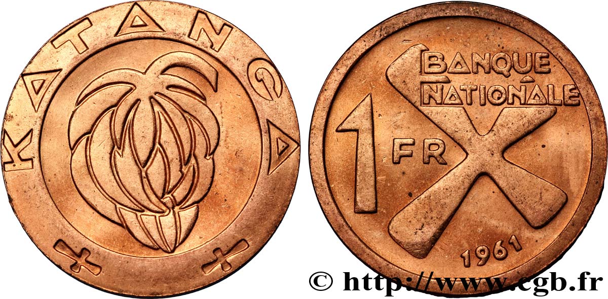 KATANGA 1 Franc 1961  SPL 