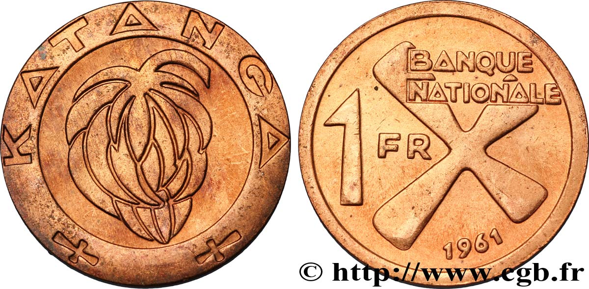 KATANGA 1 Franc 1961  AU 