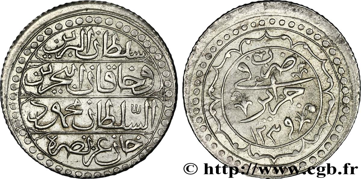 ALGERIEN 1 Budju au nom de Mahmud II AH 1237 1821 Alger fSS 