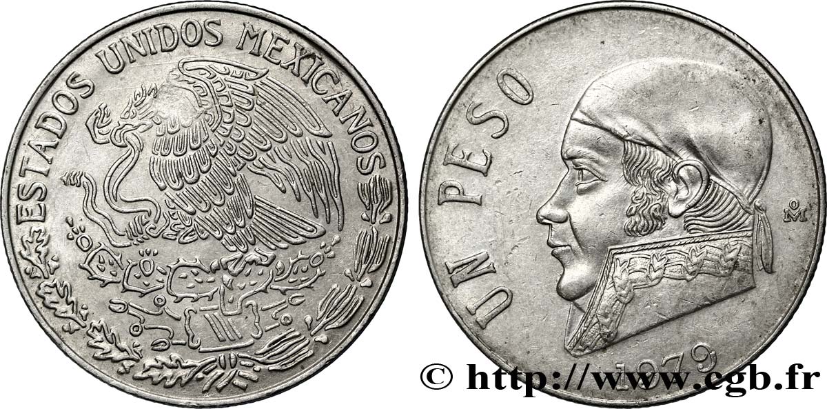 MÉXICO 1 Peso Jose Morelos y Pavon / aigle 1979 Mexico EBC 