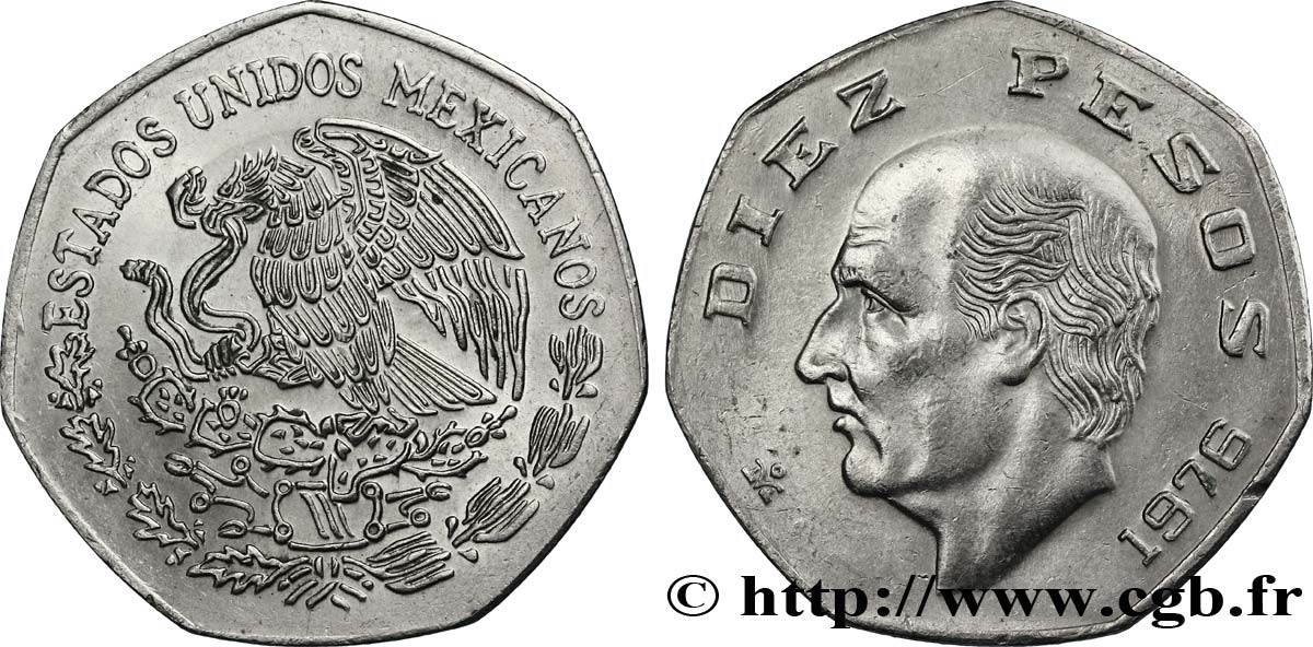 MEXIKO 10 Pesos aigle / Manuel Hidalgo y Costilla 1981 Mexico VZ 