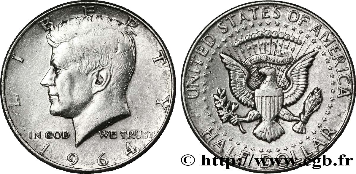 VEREINIGTE STAATEN VON AMERIKA 1/2 Dollar Kennedy 1964 Philadelphie SS 