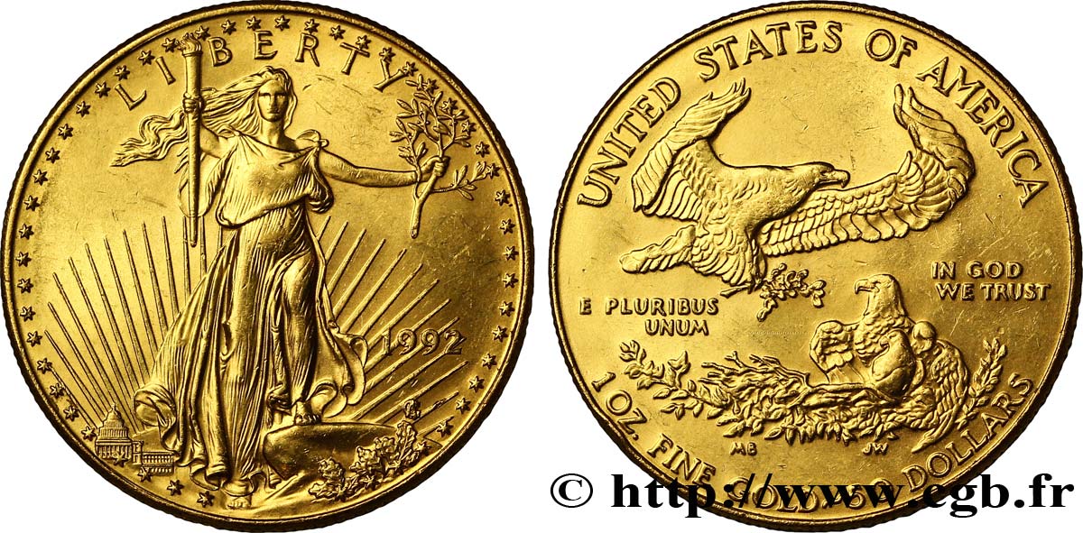 STATI UNITI D AMERICA 50 Dollars “Liberty” 1992 Philadelphie SPL 