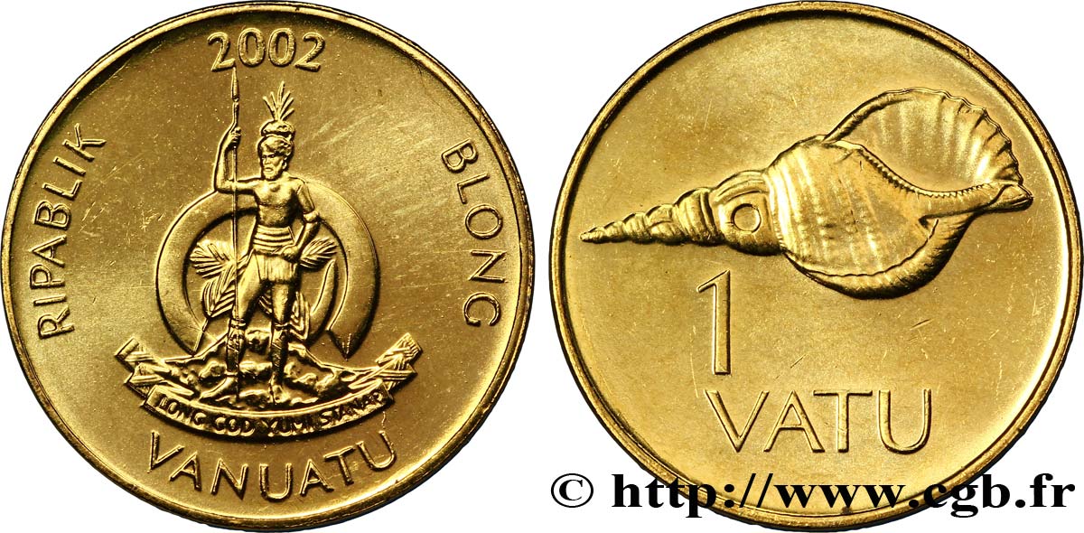 VANUATU 1 Vatu emblème national / coquillage 2002  fST 