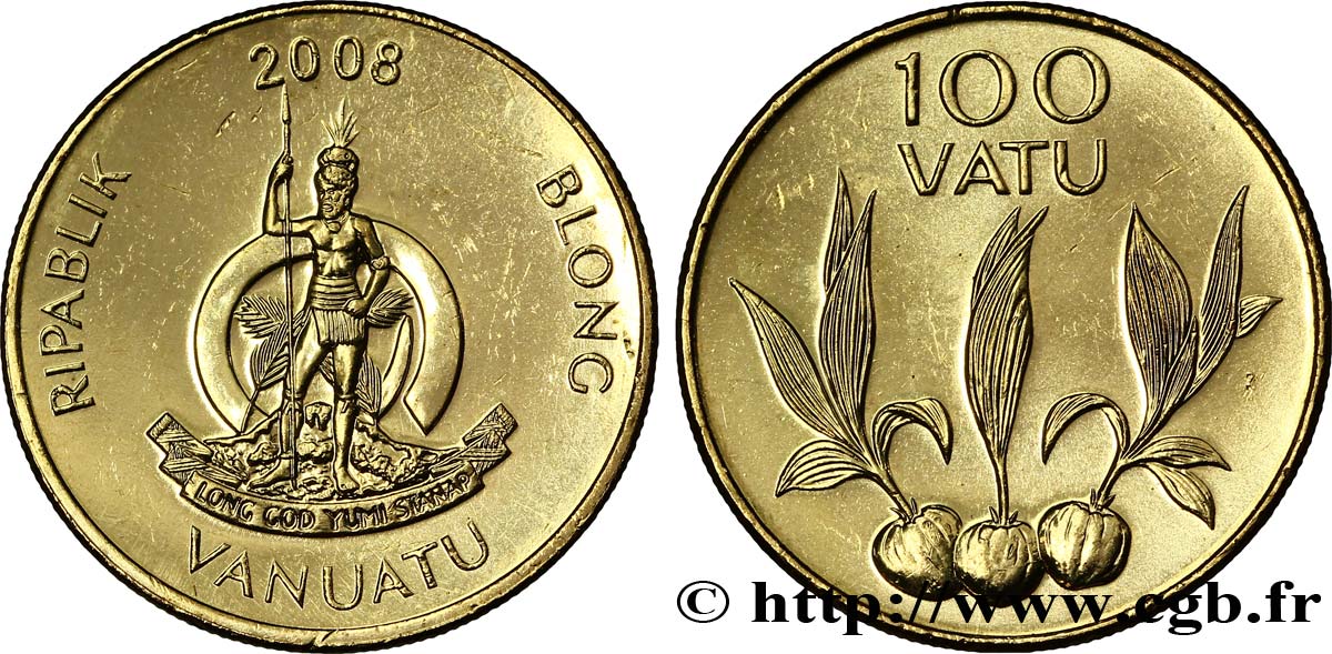 VANUATU 100 Vatu emblème national  2008  fST 