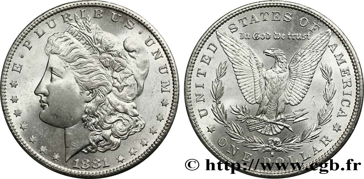 ÉTATS-UNIS D AMÉRIQUE 1 Dollar type Morgan 1881 San Francisco - S SPL 