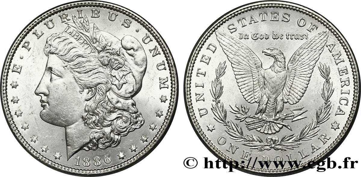 STATI UNITI D AMERICA 1 Dollar type Morgan 1886 Philadelphie SPL62 