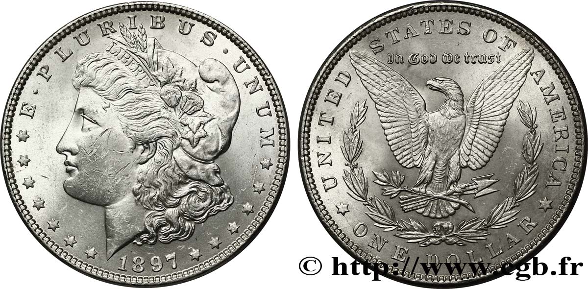 ÉTATS-UNIS D AMÉRIQUE 1 Dollar type Morgan 1897 Philadelphie SUP61 