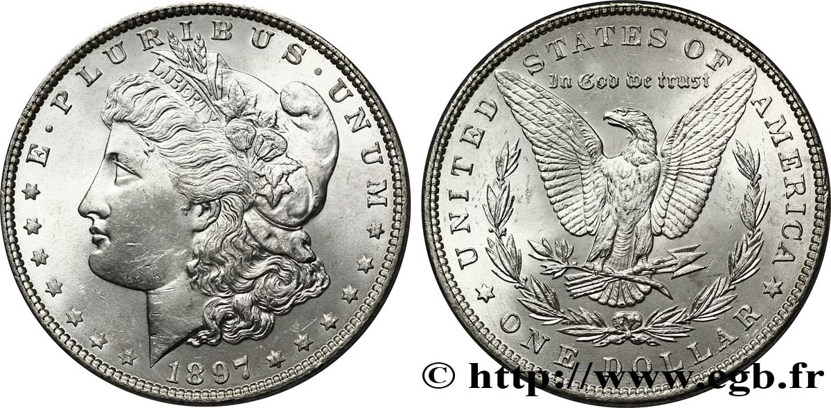 STATI UNITI D AMERICA 1 Dollar type Morgan 1897 Philadelphie MS63 