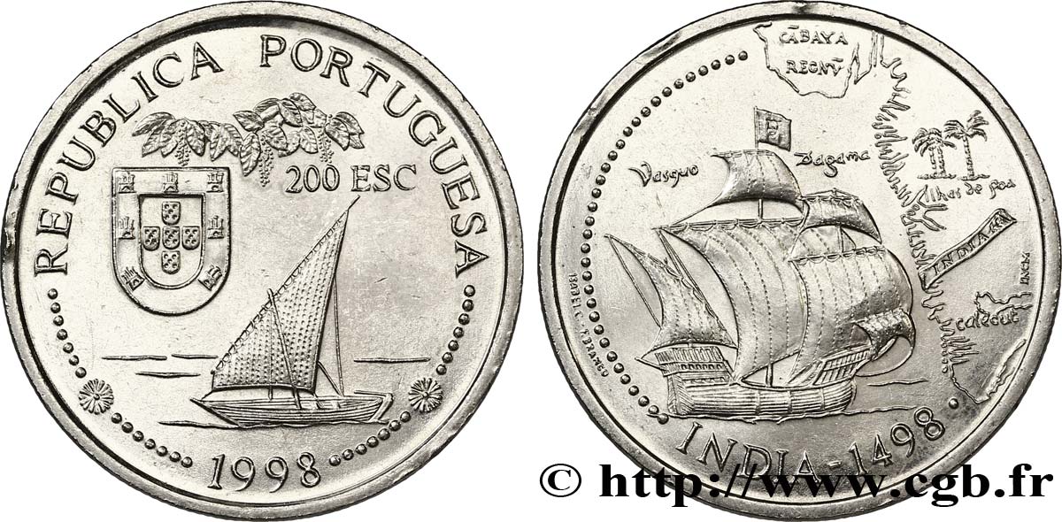 PORTUGAL 200 Escudos découverte de l’Inde 1998  EBC 