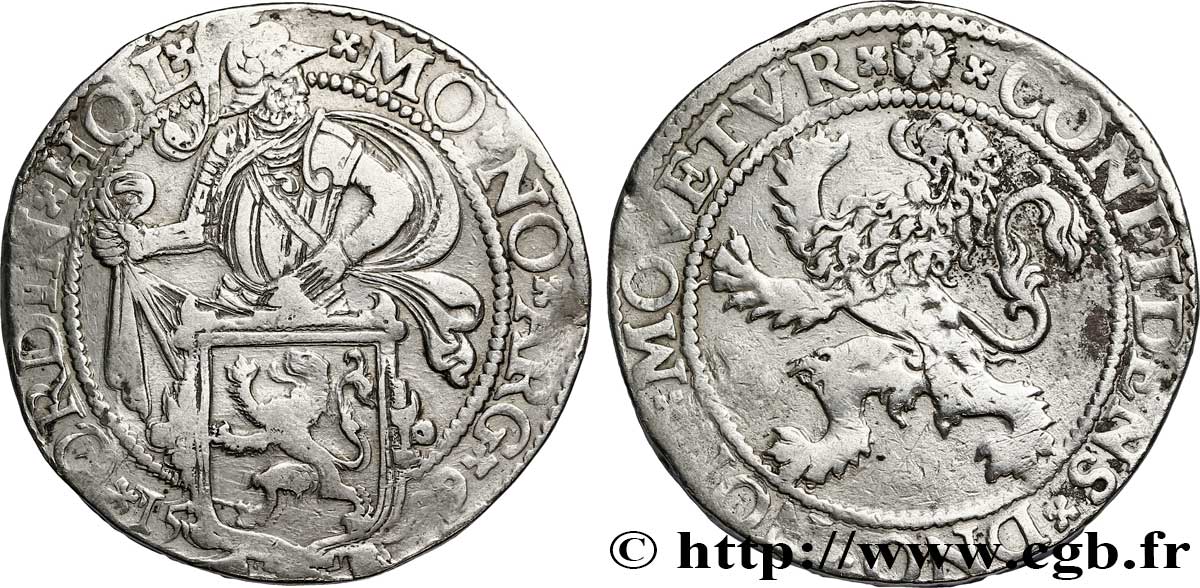 PAíSES BAJOS - PROVINCIAS UNIDAS 1 Daldre ou écu au lion - Provinces Unies - Hollande 1589 Dordrecht BC+ 