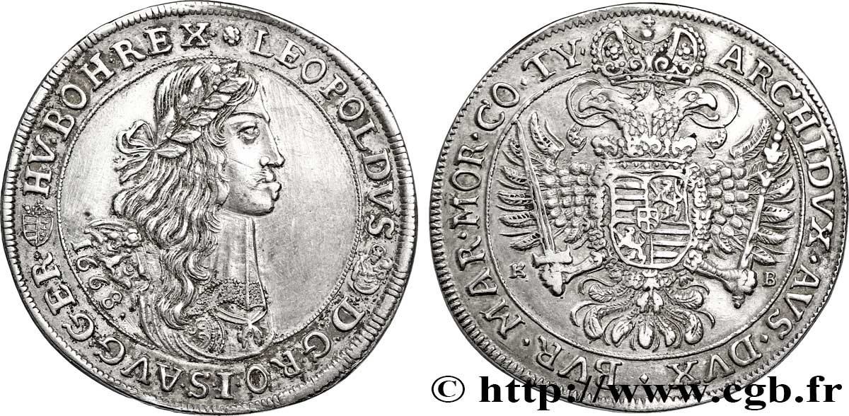 HUNGARY 1 Thaler Léopold Ier 1668 Kremnitz AU/AU 