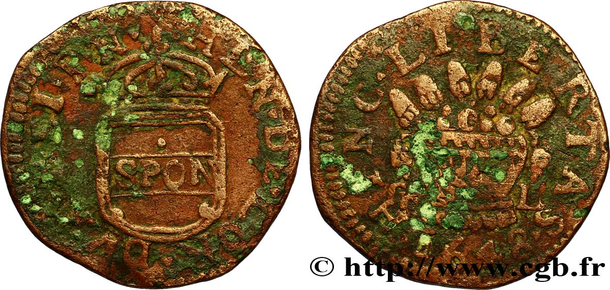 ITALIA - REPUBBLICA NAPOLETANA 1 Grano (2 Tornesi) au nom d’Henri II de Guise 1648 Naples MB 
