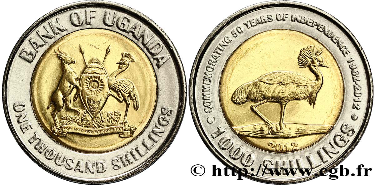 UGANDA 1000 Shillings 50e anniversaire de l’indépendance 2012  fST 