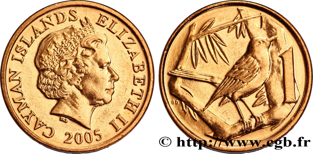 ISOLE CAYMAN 1 Cent Elisabeth II / oiseau 2005  MS 