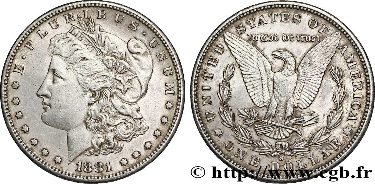 ÉTATS-UNIS D AMÉRIQUE 1 Dollar type Morgan 1881 Philadelphie TTB+ 