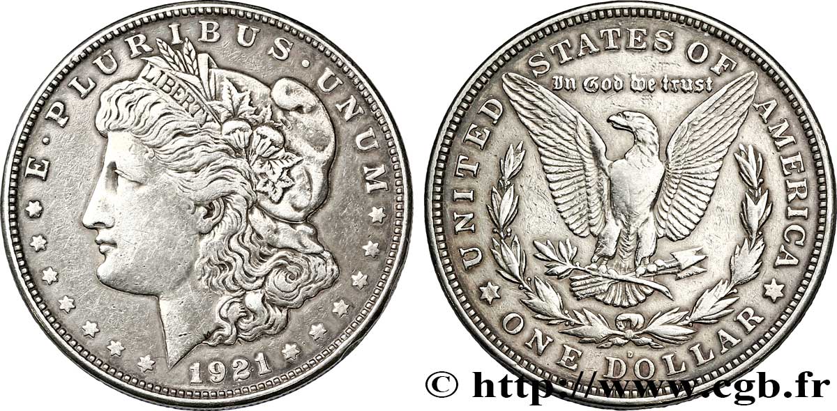 ESTADOS UNIDOS DE AMÉRICA 1 Dollar type Morgan 1921 Denver BC+ 