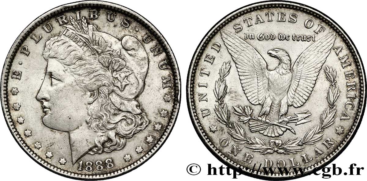 ESTADOS UNIDOS DE AMÉRICA 1 Dollar type Morgan 1888 Philadelphie MBC+ 