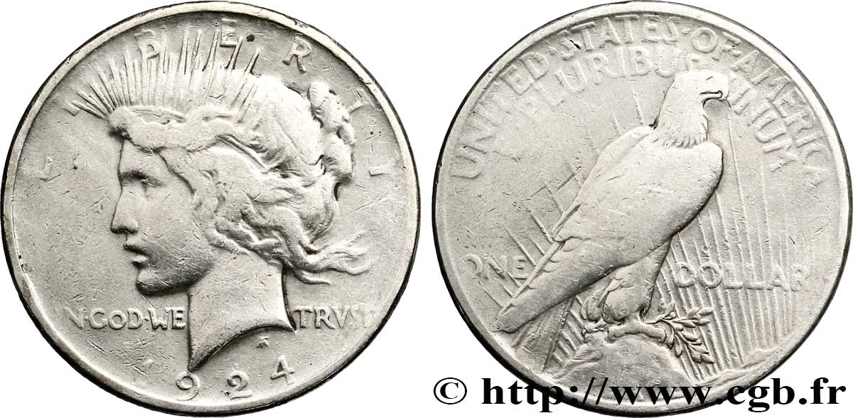 UNITED STATES OF AMERICA 1 Dollar type Peace 1924 Philadelphie VF 