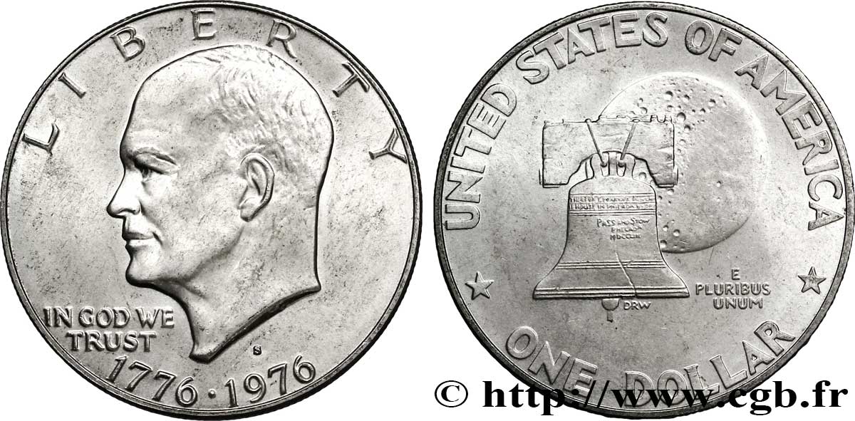 UNITED STATES OF AMERICA 1 Dollar Eisenhower Bicentenaire type I 1976 San Francisco - S AU 