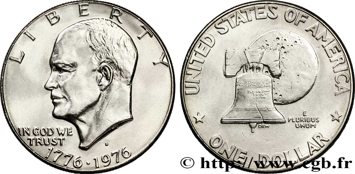 UNITED STATES OF AMERICA 1 Dollar Eisenhower bicentenaire type I 1976 Denver AU 