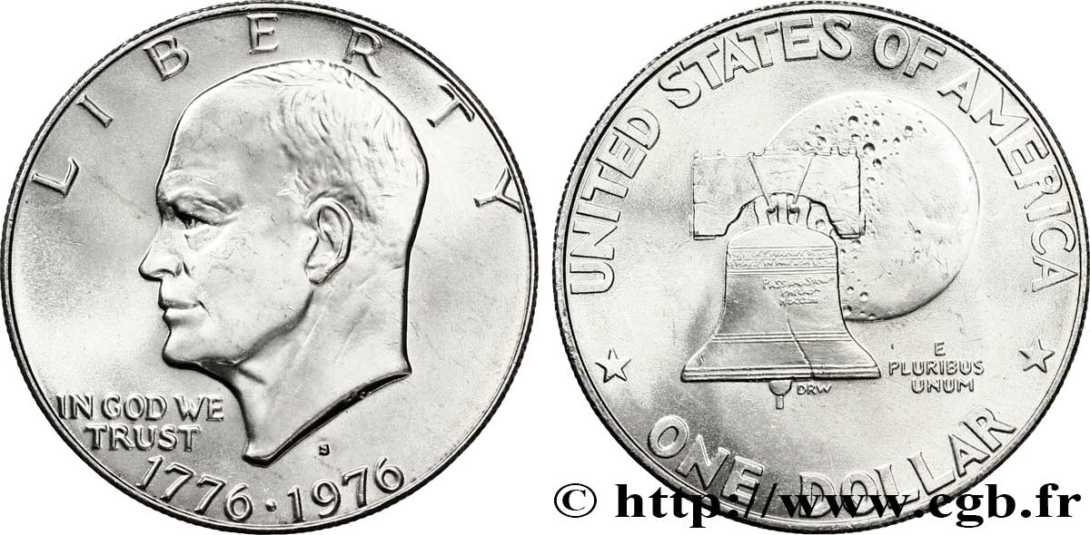 VEREINIGTE STAATEN VON AMERIKA 1 Dollar Eisenhower bicentenaire type I 1976 San Francisco - S ST 