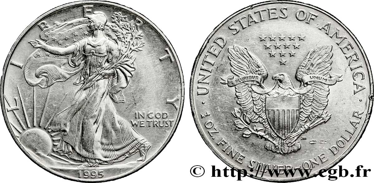 STATI UNITI D AMERICA 1 Dollar type Silver Eagle 1995 Philadelphie SPL 
