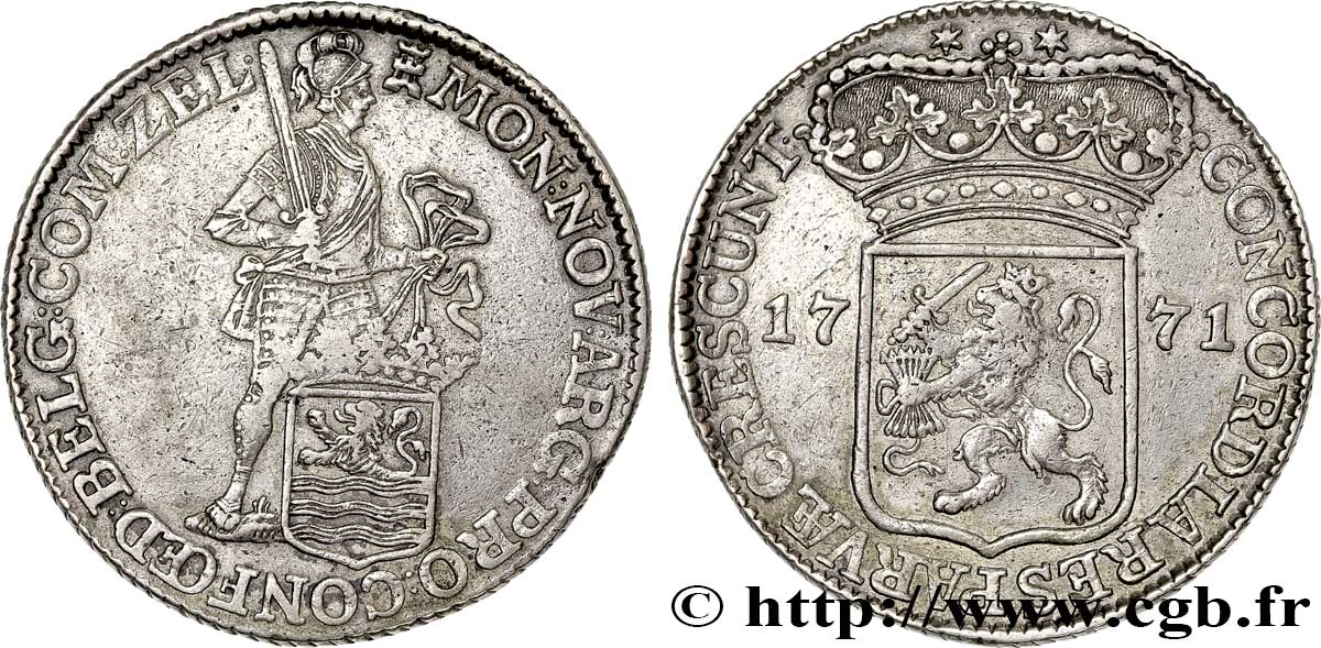 NIEDERLANDE - VEREINIGTEN PROVINZEN 1 Ducat d argent Provinces Unies - Zélande 1771  SS 