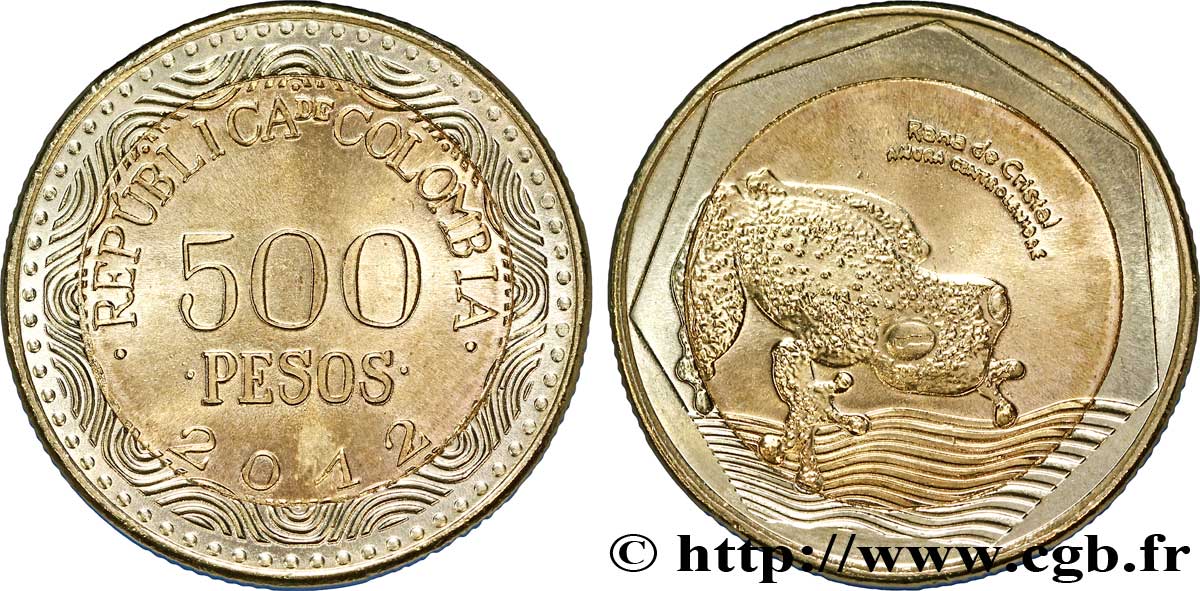 COLOMBIA 500 Pesos grenouille de verre 2012  MS 