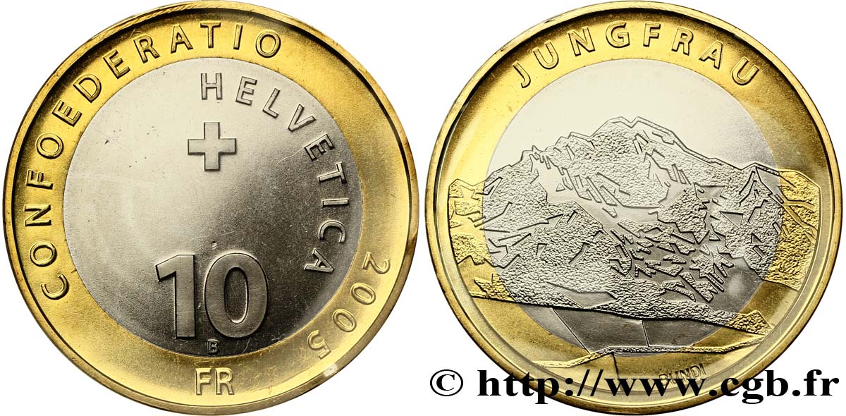 SVIZZERA  10 Francs Jungfrau 2005 Berne - B FDC 