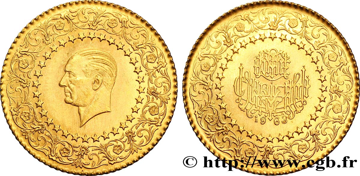 TURCHIA 50 Kurush Mustafa Kemal Atatürk série des  monnaies de luxe 1963  SPL 