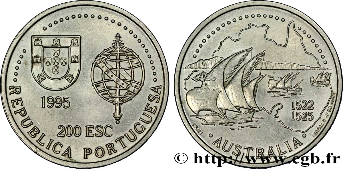 PORTUGAL 200 Escudos découverte de l’Australie 1522-1525 1995  EBC 