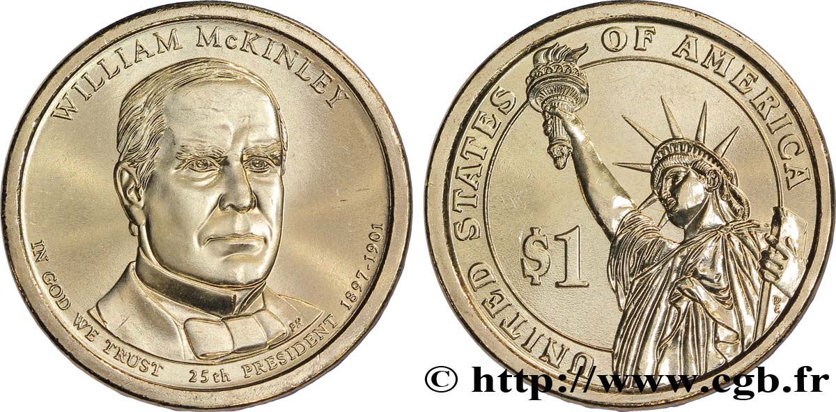 UNITED STATES OF AMERICA 1 Dollar William McKinley tranche A 2013 Philadelphie - P MS 