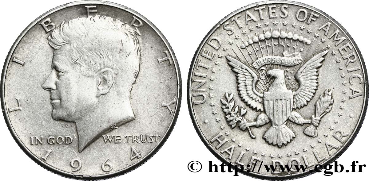 VEREINIGTE STAATEN VON AMERIKA 1/2 Dollar Kennedy 1964 Philadelphie SS 