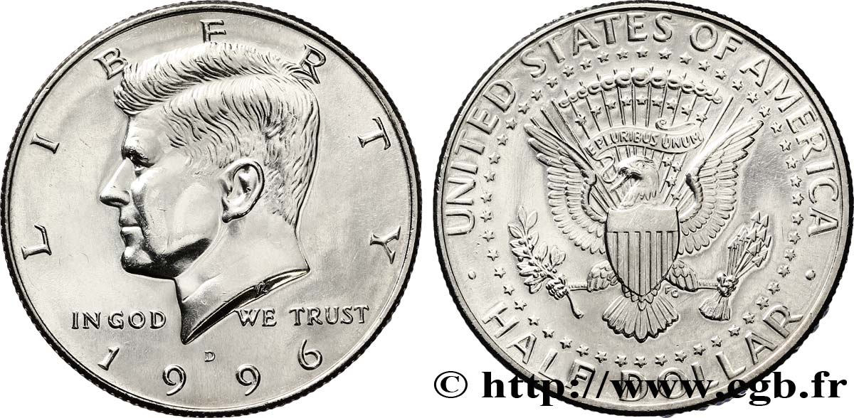 UNITED STATES OF AMERICA 1/2 Dollar Kennedy 1996 Denver MS 