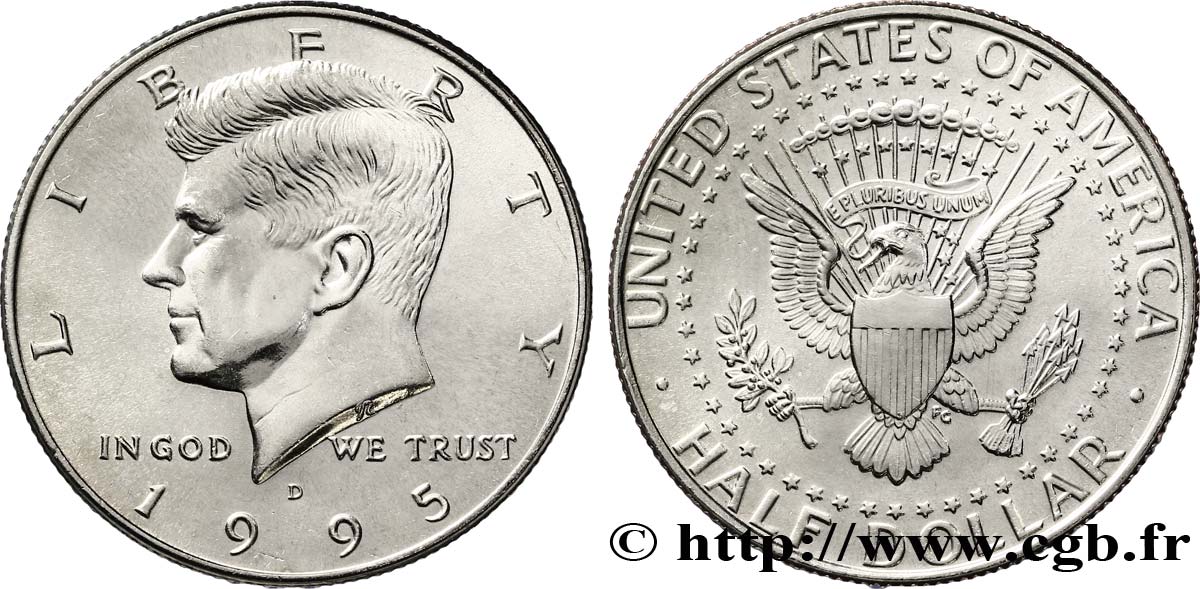 UNITED STATES OF AMERICA 1/2 Dollar Kennedy 1995 Denver MS 