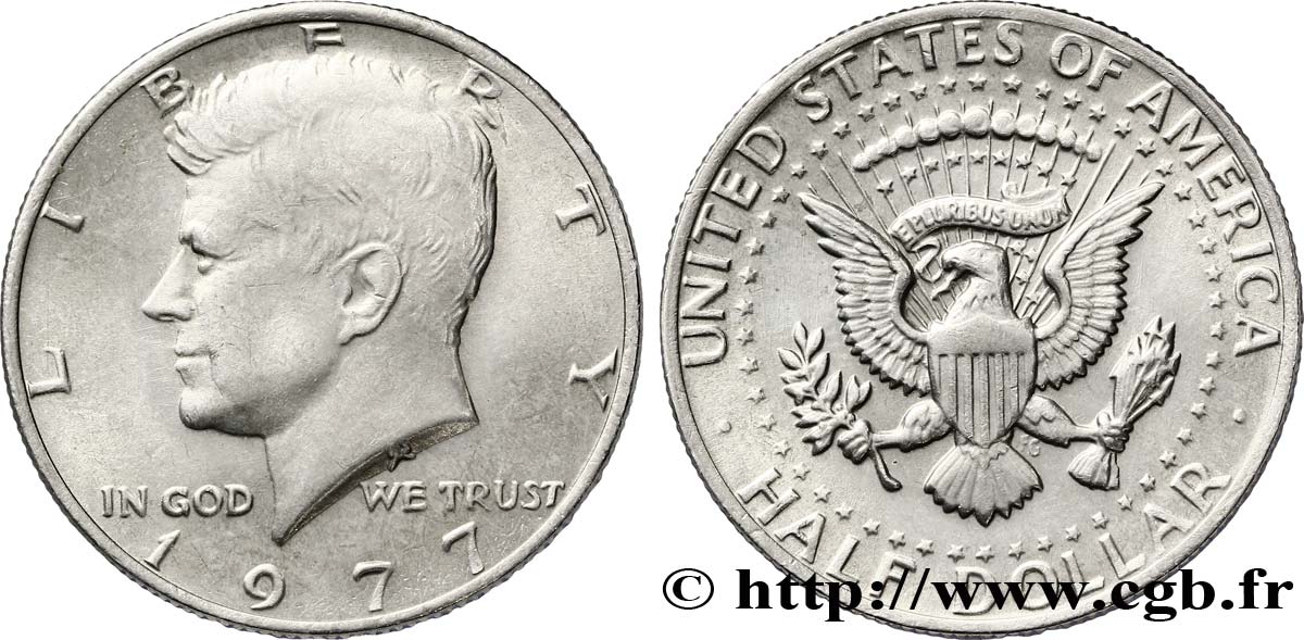 UNITED STATES OF AMERICA 1/2 Dollar Kennedy 1977 Philadelphie MS 