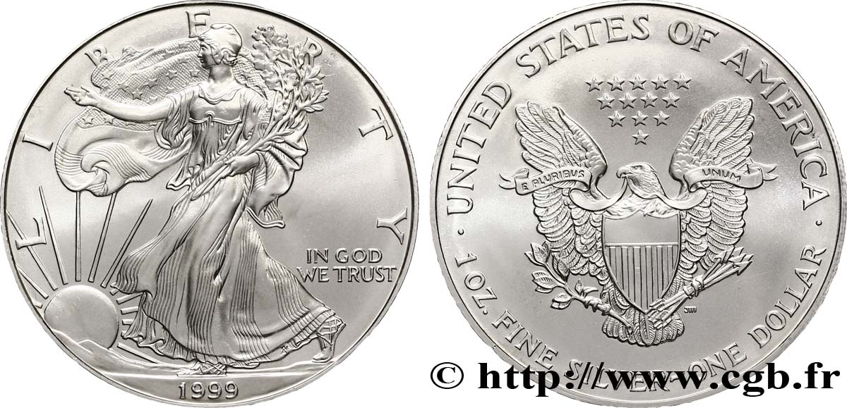 STATI UNITI D AMERICA 1 Dollar type Silver Eagle 1999 Philadelphie FDC 