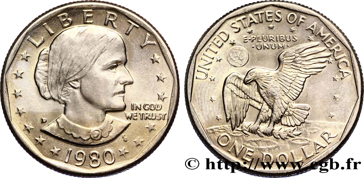 STATI UNITI D AMERICA 1 Dollar Susan B. Anthony  1980 Denver MS 