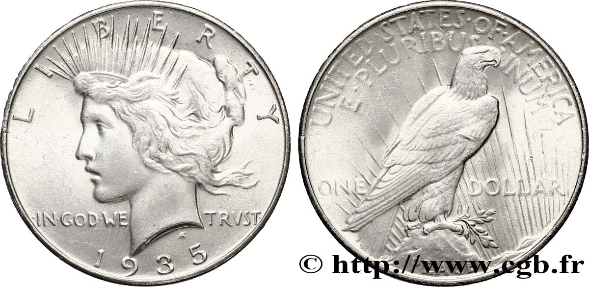 UNITED STATES OF AMERICA 1 Dollar type Peace 1935 Philadelphie AU 