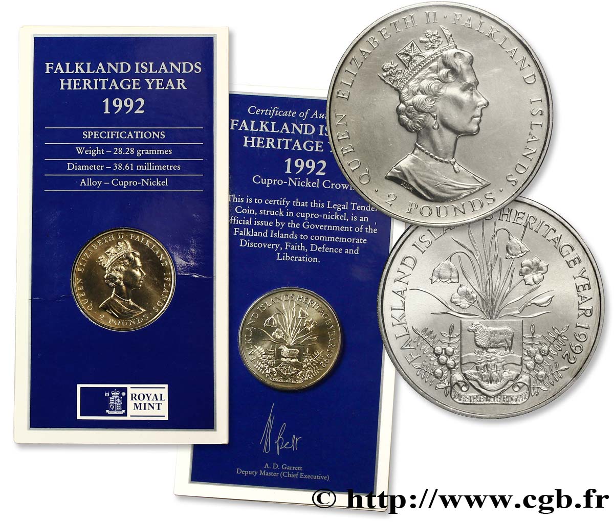 FALKLAND ISLANDS 2 Pounds Année du Patrimoine 1992  MS 