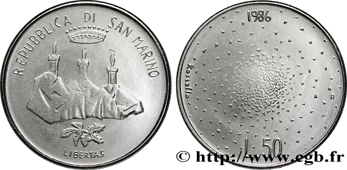SAINT-MARIN 50 Lire Révolution technologique 1986 Rome - R FDC 