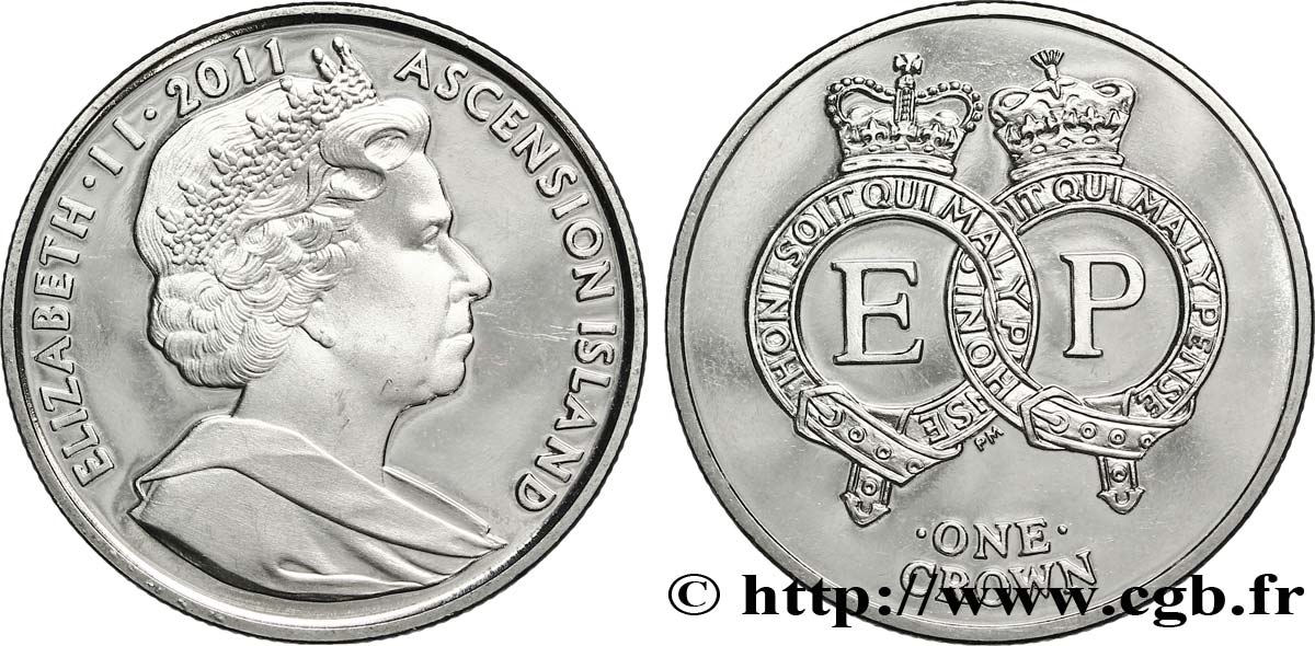 ASCENSIONE 1 Crown Mariage Royal, Elizabeth II 2011  MS 
