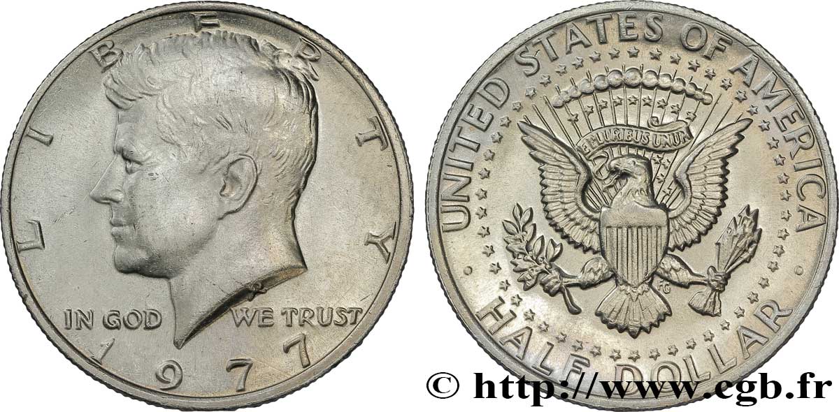UNITED STATES OF AMERICA 1/2 Dollar Kennedy 1977 Philadelphie AU 