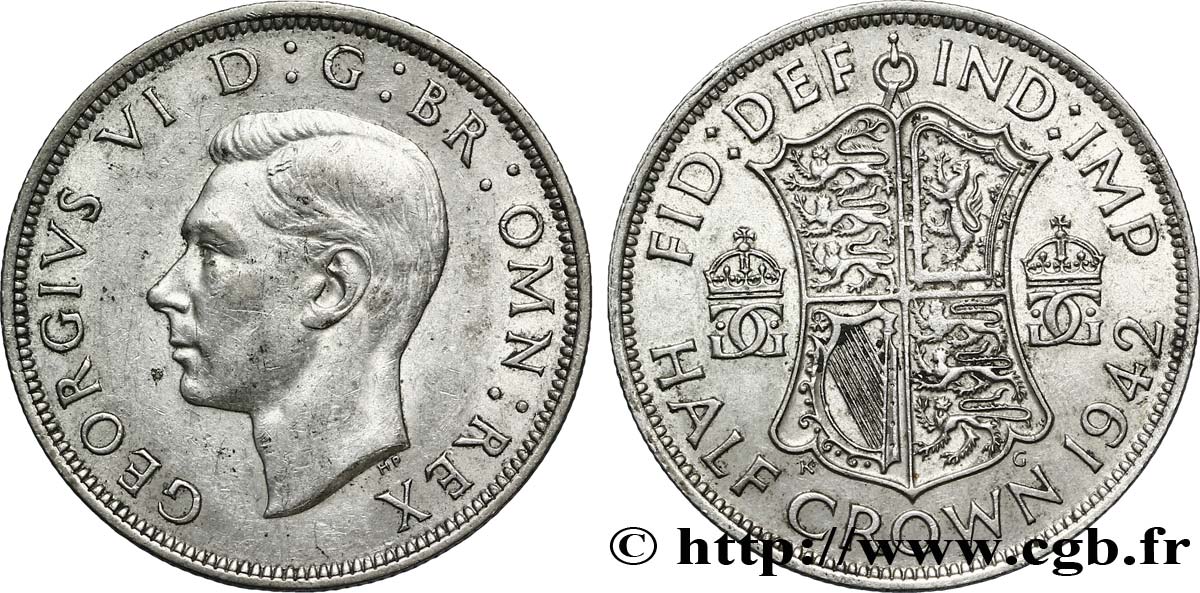 REINO UNIDO 1/2 Crown Georges VI / écu 1942  MBC+ 