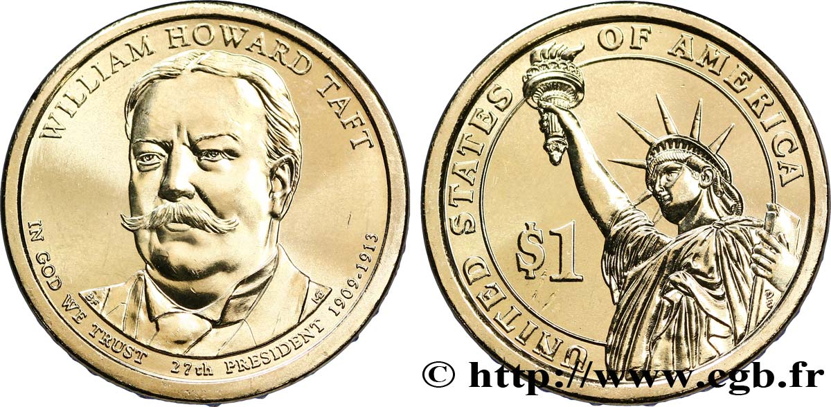 STATI UNITI D AMERICA 1 Dollar William Howard Taft tranche A 2013 Philadelphie - P FDC 